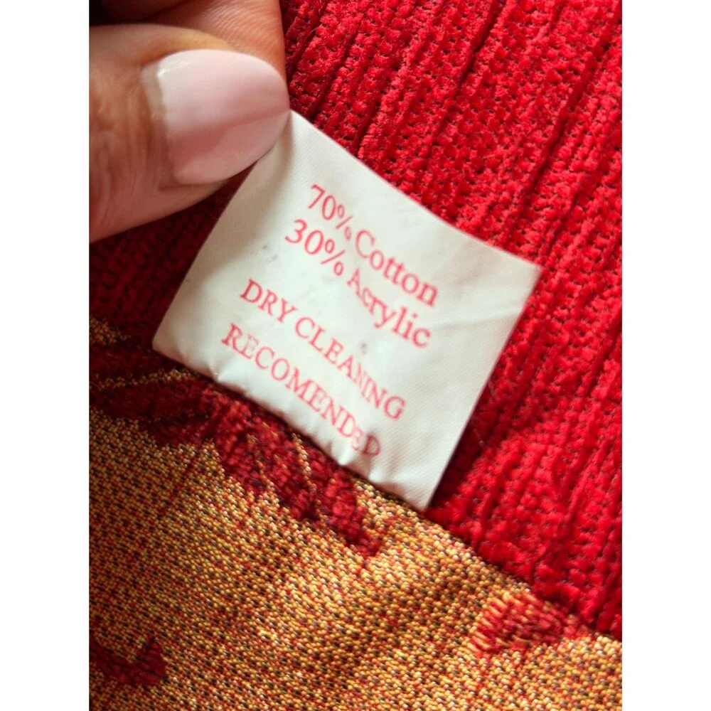 The Loom Alaska Woven Tapestry Throw | Red Geometric Coverlet 62x60 | Lodge Sout